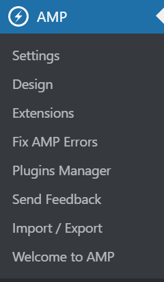 menu AMPforWP